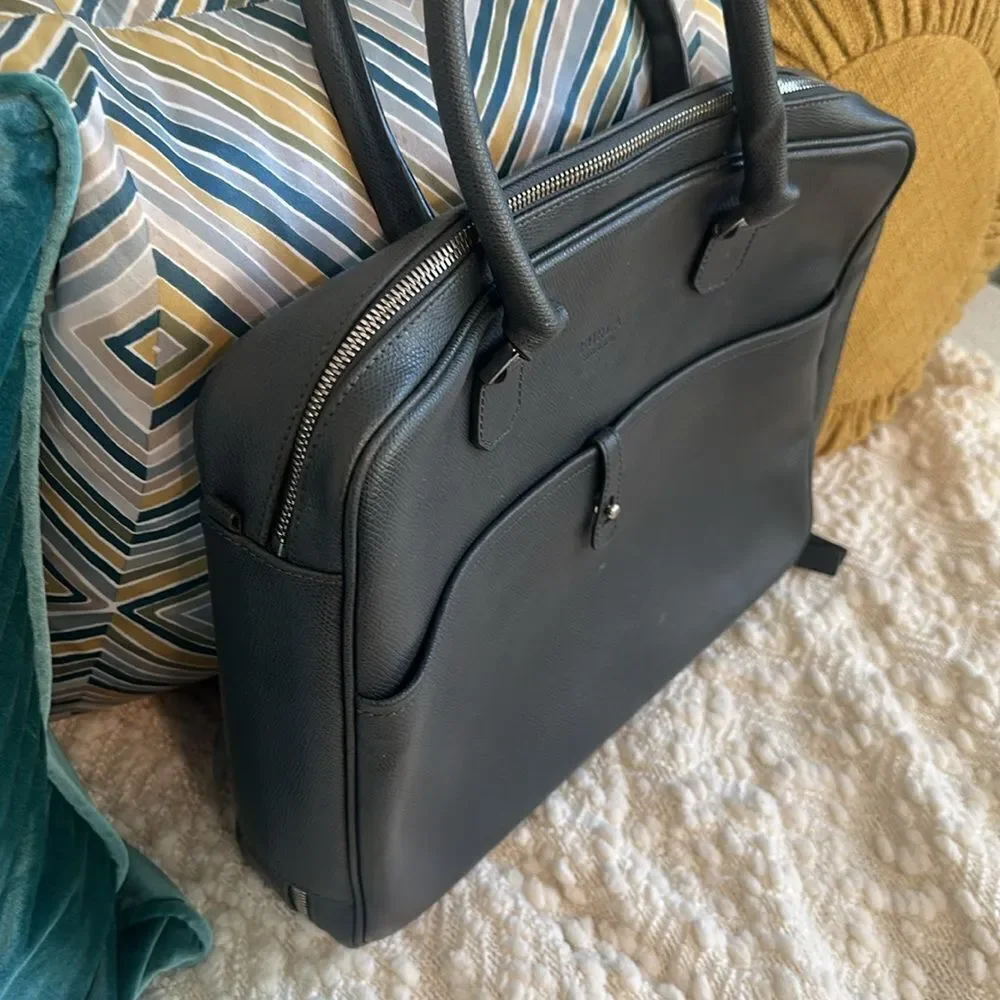 Furla Leather Business Bag Briefcase Blue (unisex)